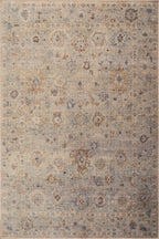 Viret Traditional Bordered Washable Rug | Blue