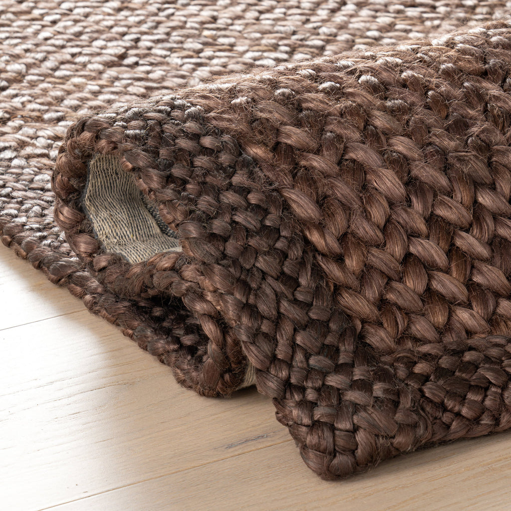 Thale Textured Handmade Jute Rug | Chocolate Brown