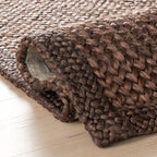 Thale Textured Handmade Jute Rug | Chocolate Brown