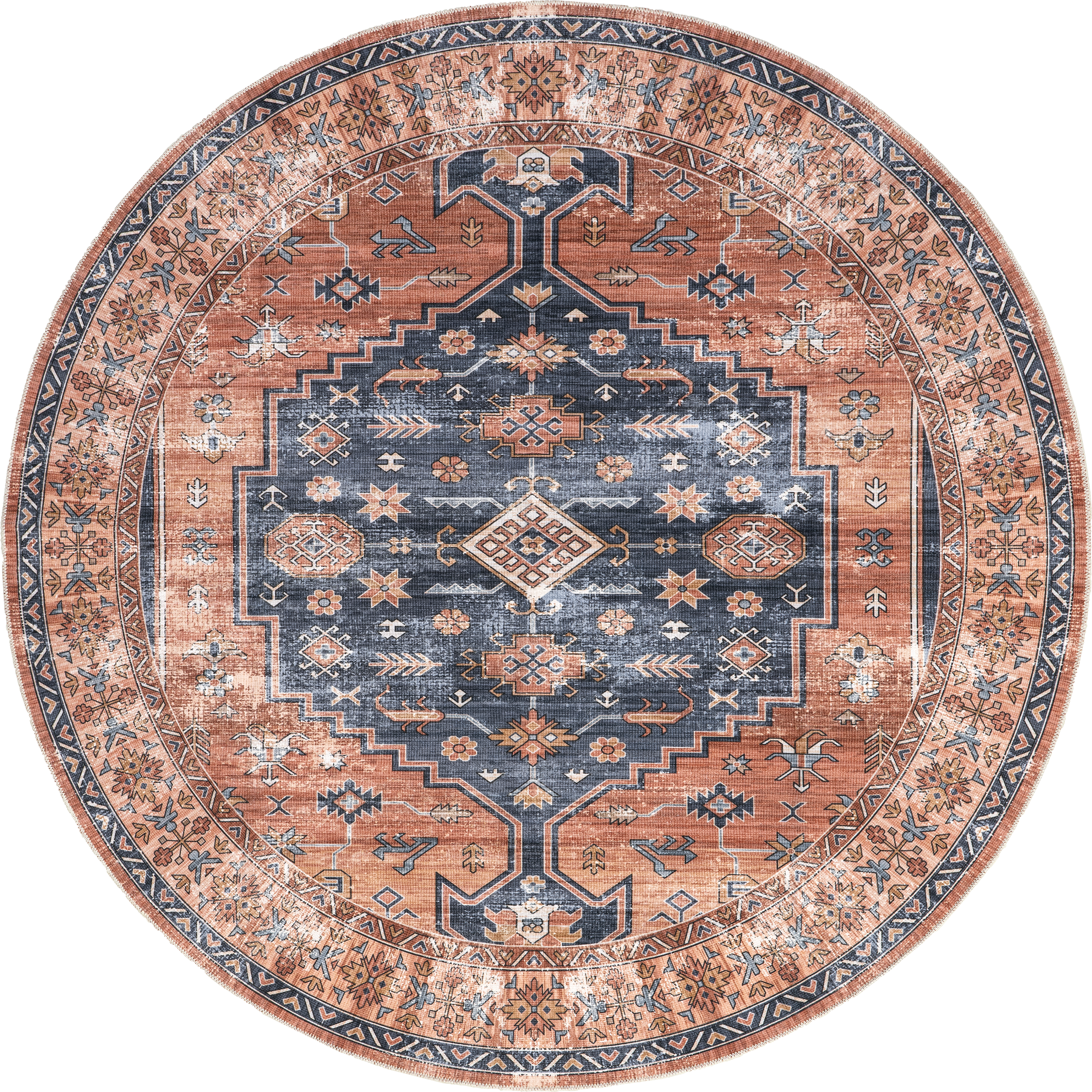 Daisy Washable Persian Rug | Brick Main image
