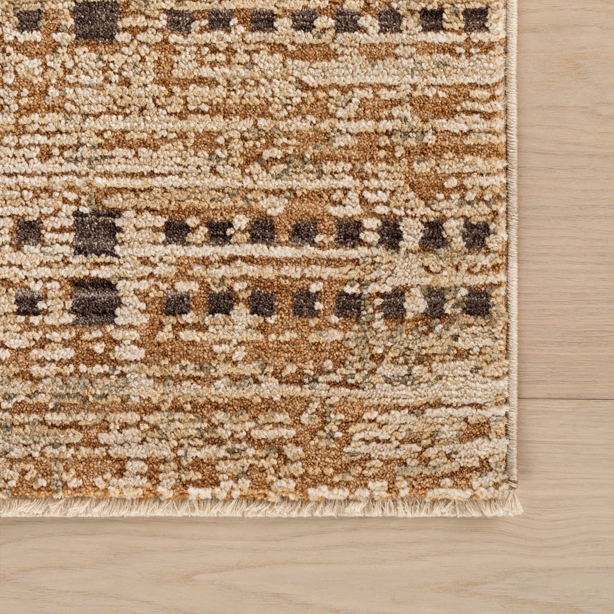 Tracewire Bohemian Striped Rug | Tan