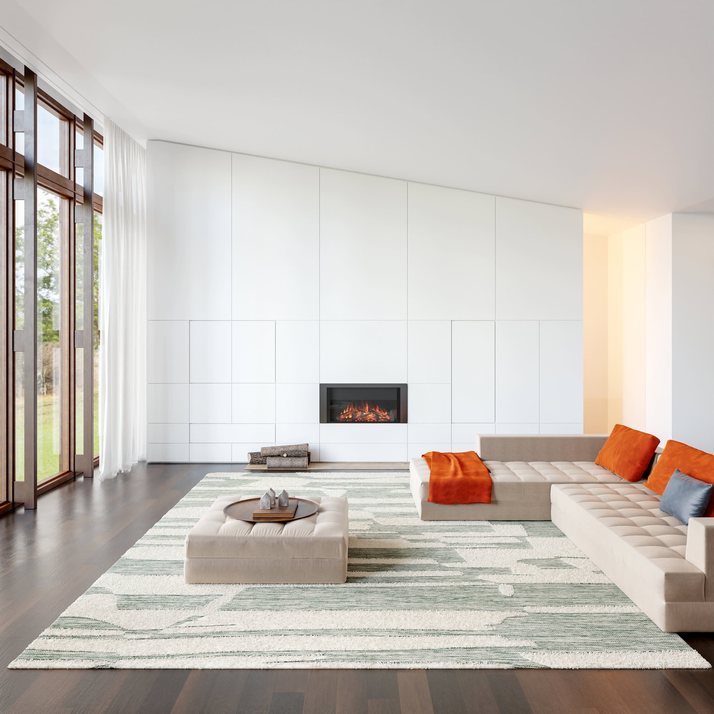 Babai New Zealand Wool Rug | Green