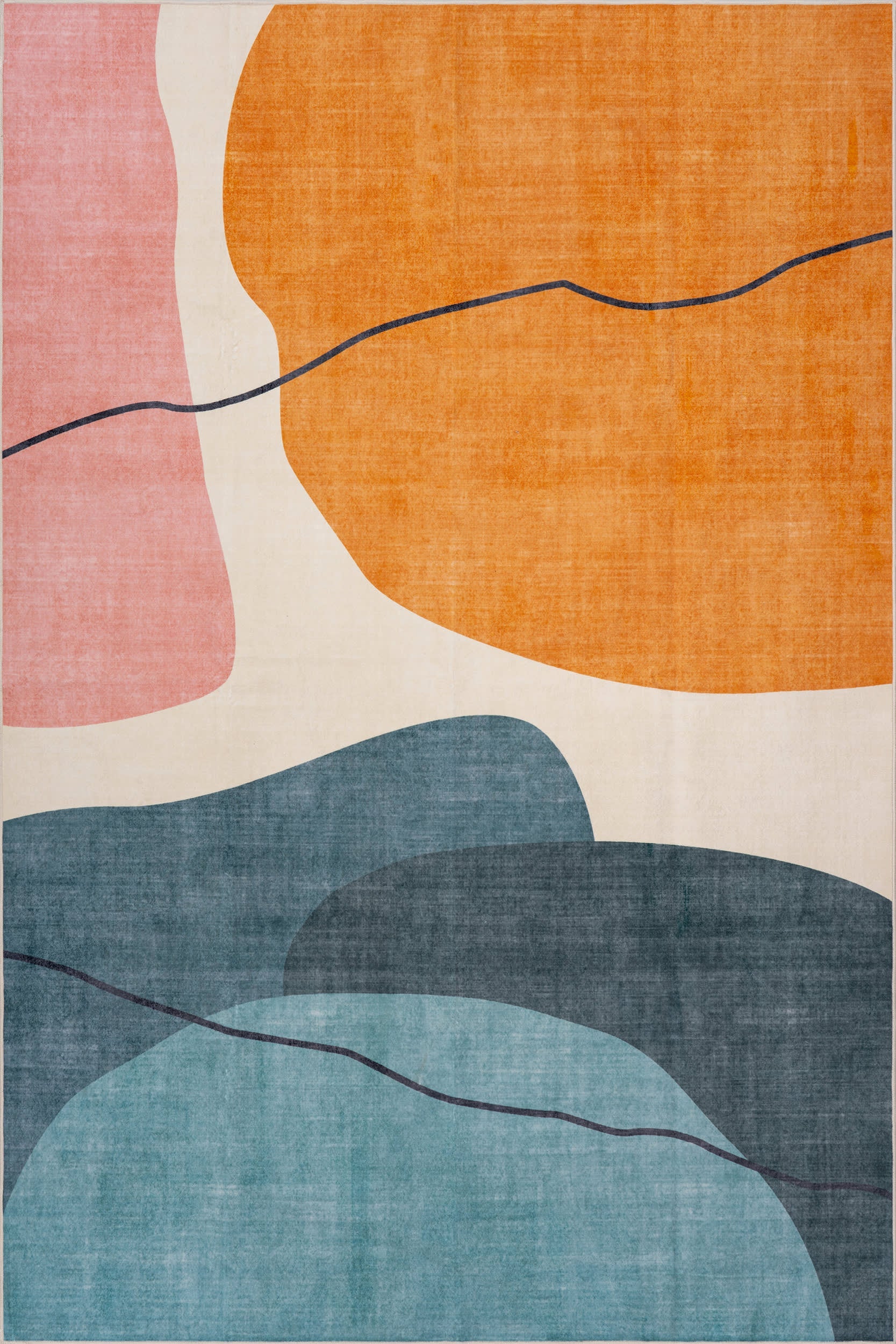 Benni Abstract Washable Rug | Multicolor Image secondaire du produit