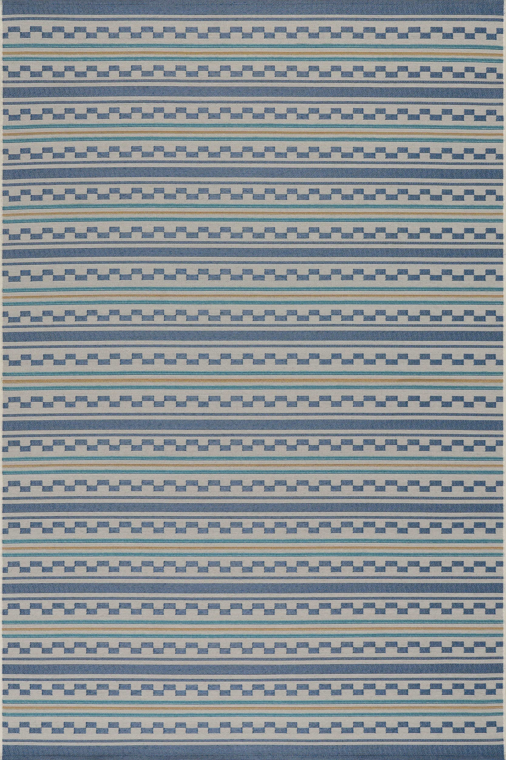 Caldera Modern Checkered Indoor/Outdoor Rug | Blue Image secondaire du produit