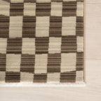 Rasali Checkered Box Rug | Brown