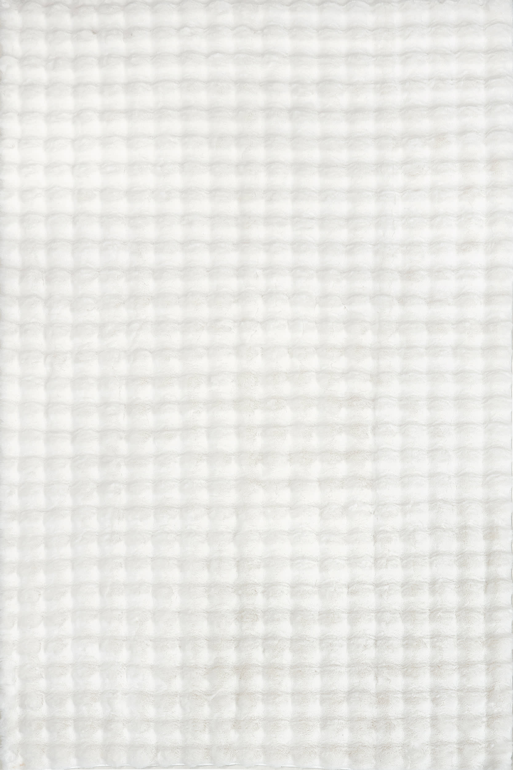 Ivana Checkered Plush Cloud Washable Rug | Off White Main image