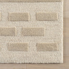 Hazel Bohemian Striped Wool Rug | Ivory