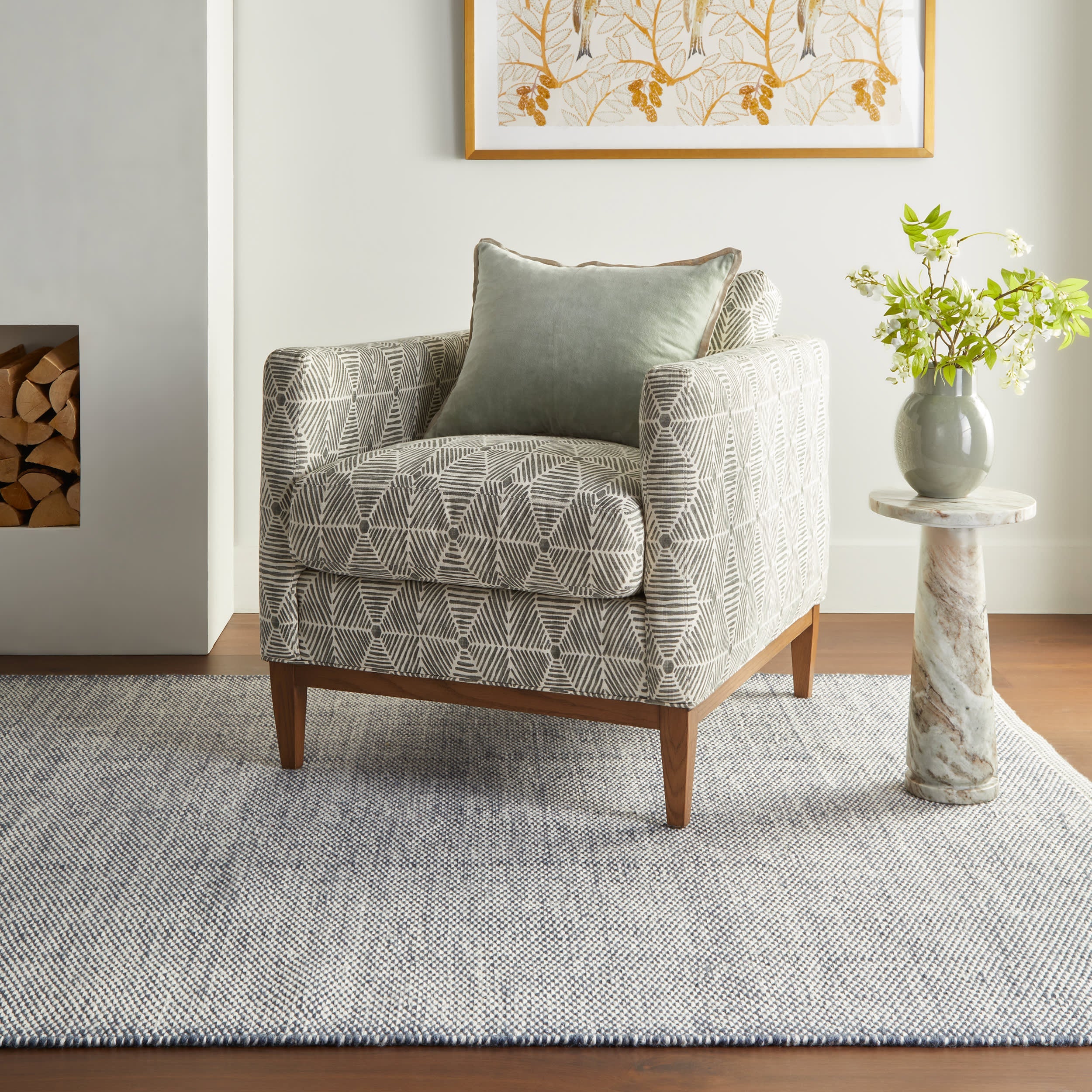 Pebble Handwoven Performance Rug | Blue