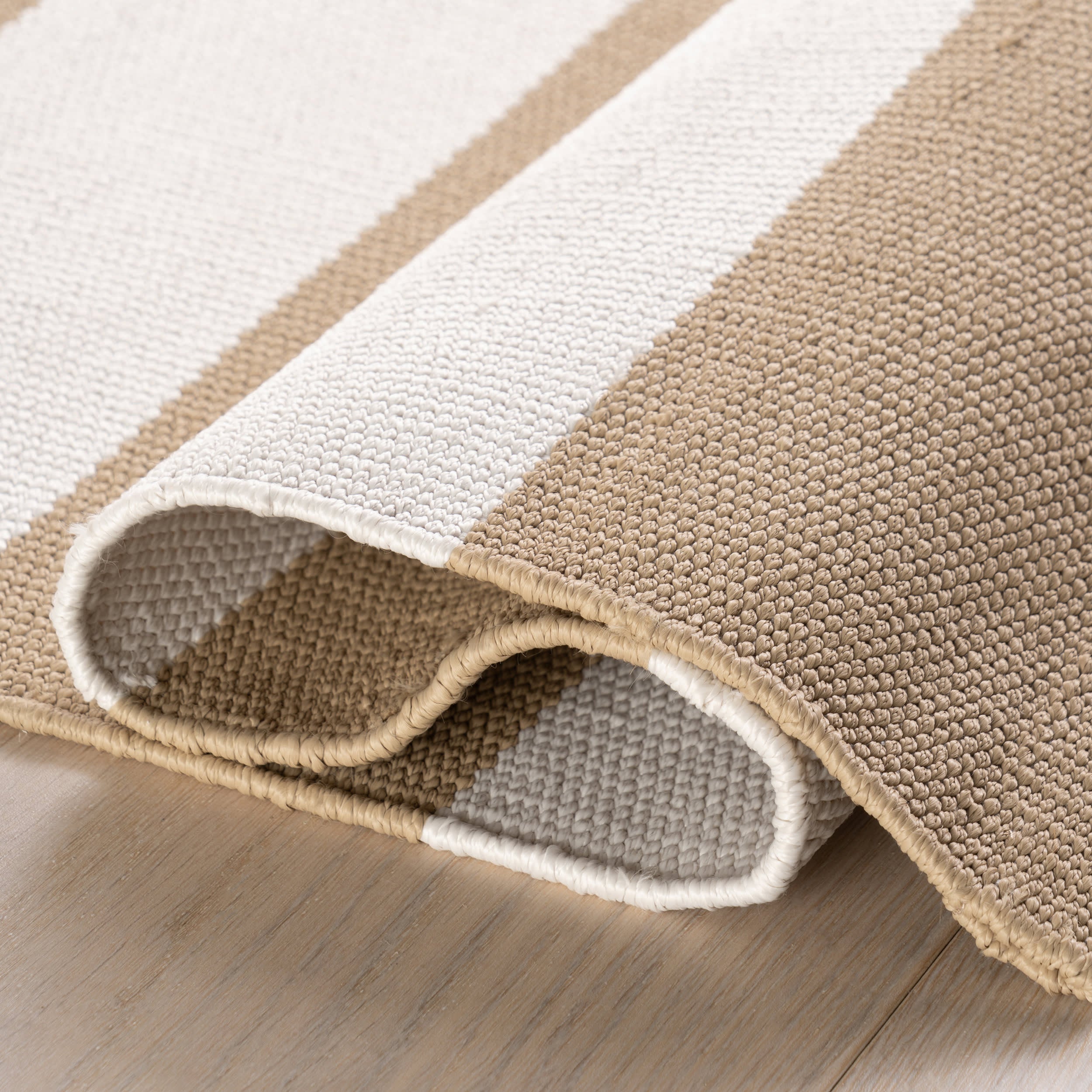 Banks Stripe Handwoven Indoor/Outdoor Rug | Khaki