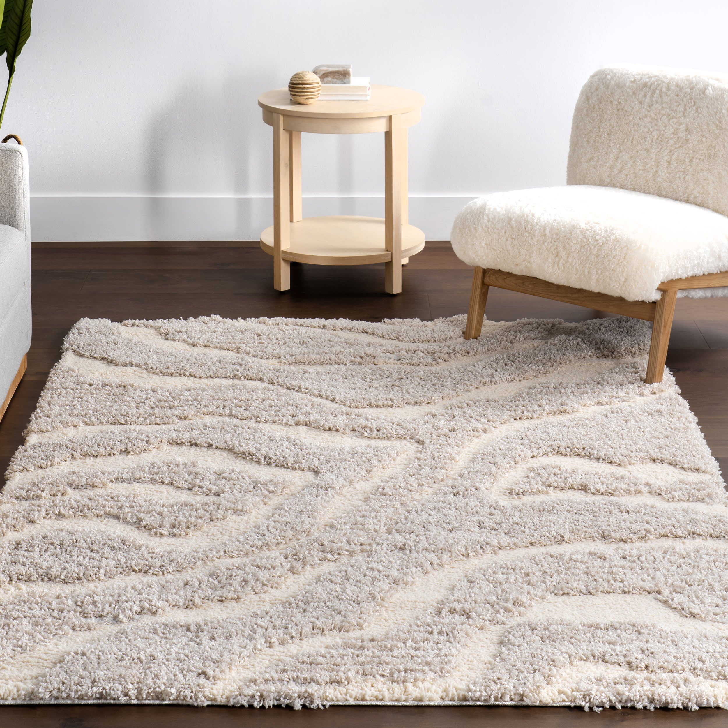 Jordyn Textured Waves Rug | Grey