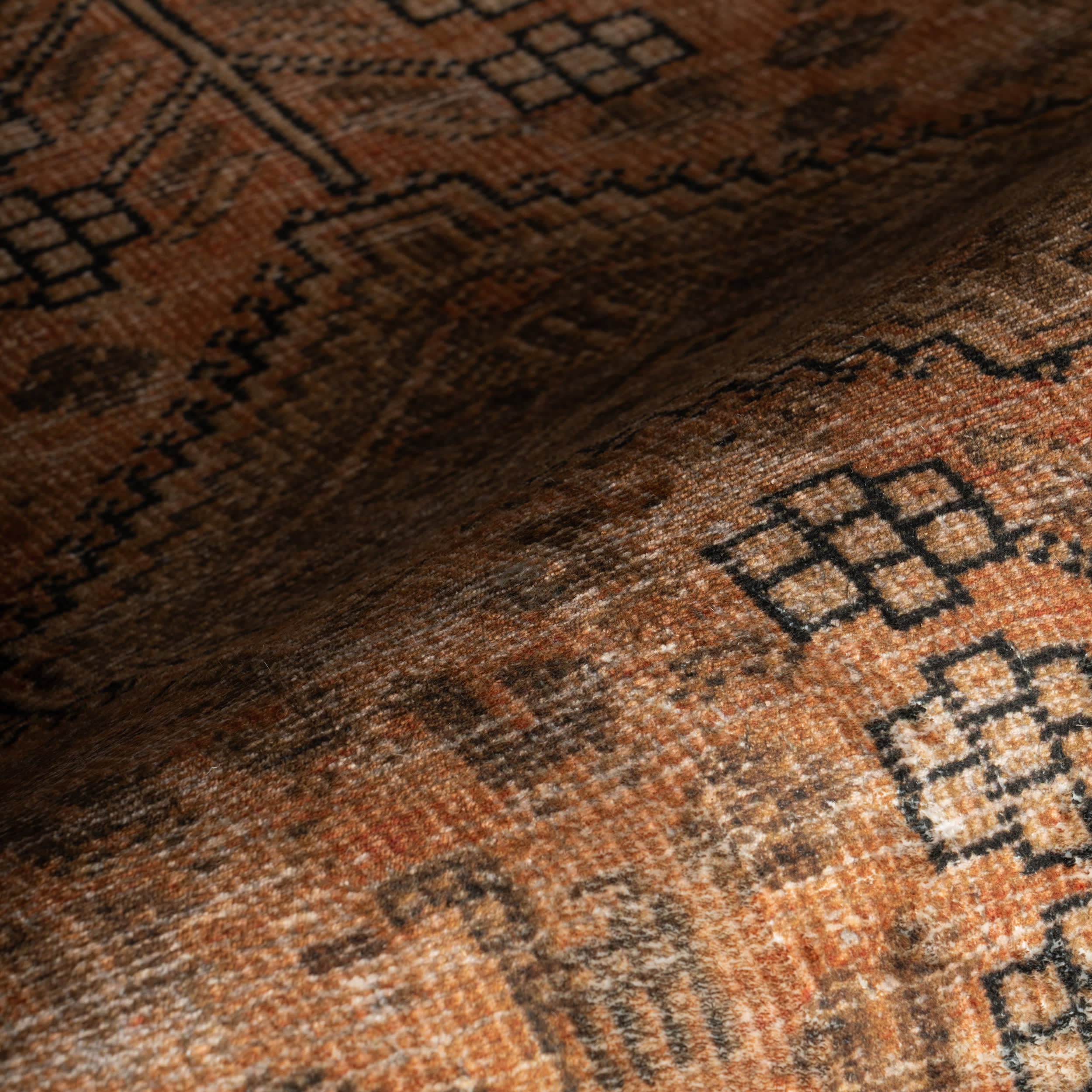 Marth Medallion Washable Rug | Brown