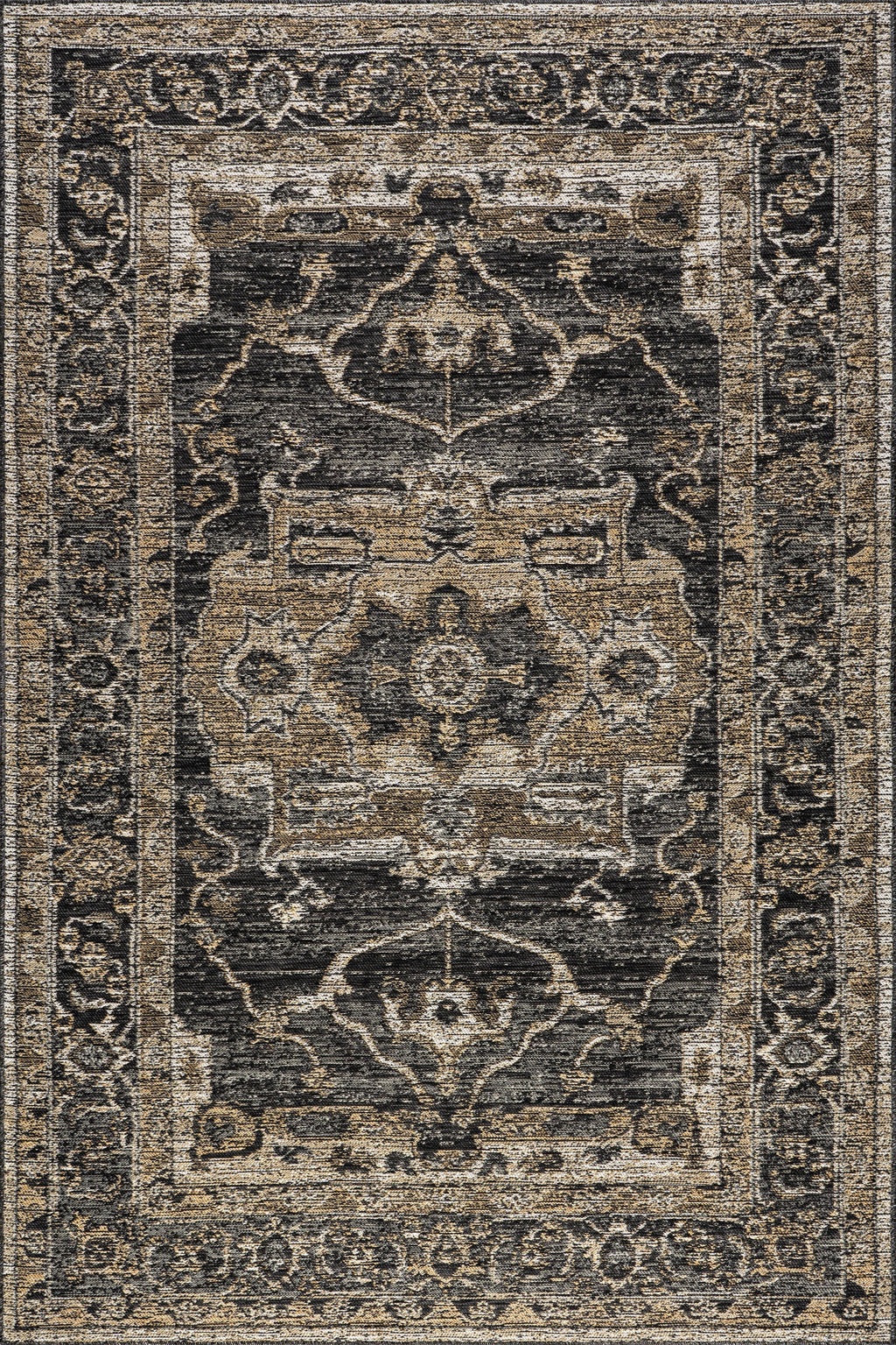 Alivia Medallion Reversible Indoor/Outdoor Rug | Cream & Charcoal