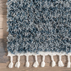 Shaded Shag With Tassels Rug | Blue