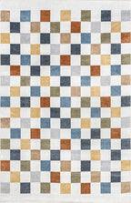 Carina Colorful Checkered Washable Rug | Multicolor