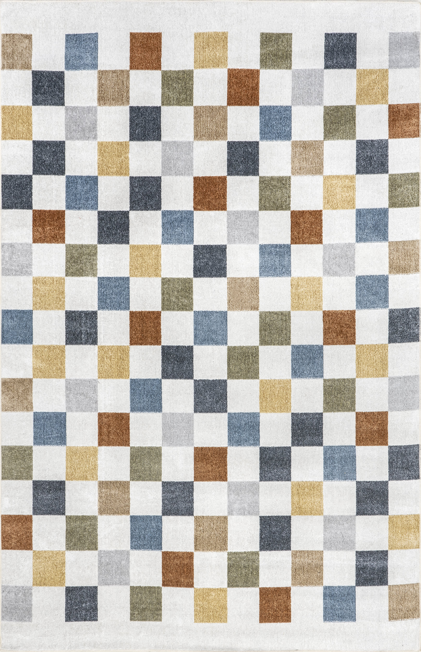 Carina Colorful Checkered Washable Rug | Multicolor Main image