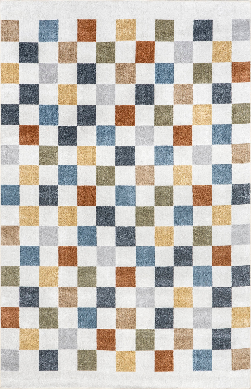 Carina Colorful Checkered Washable Rug | Multicolor