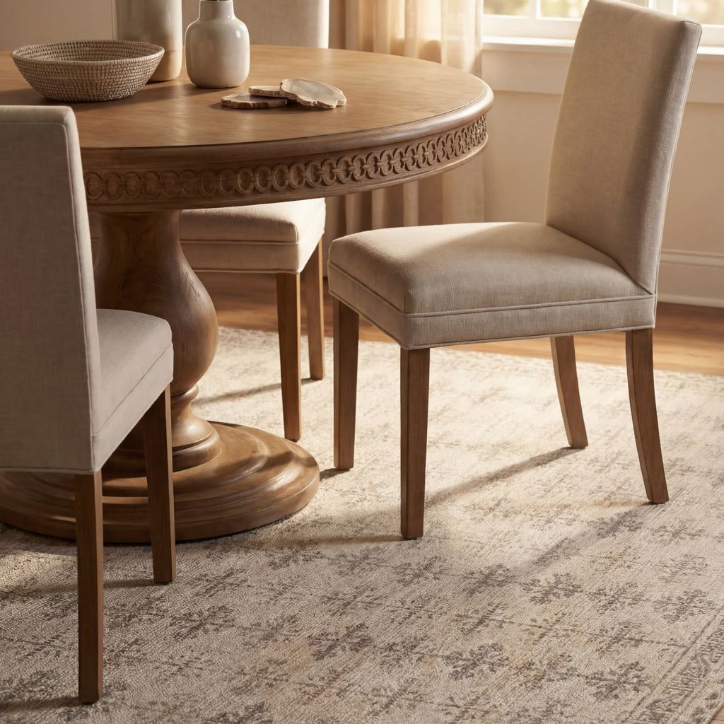 Zayna Traditional Bordered Washable Rug | Ivory