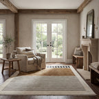 Anette Block Striped Rug | Beige