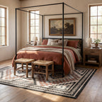 Violeta Timeless Medallion Spill Proof Washable Rug | Beige