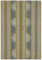 Button Hand Micro Hooked Wool Rug | Grey