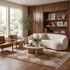 Aylin Diamond Tasseled Rug | Tan