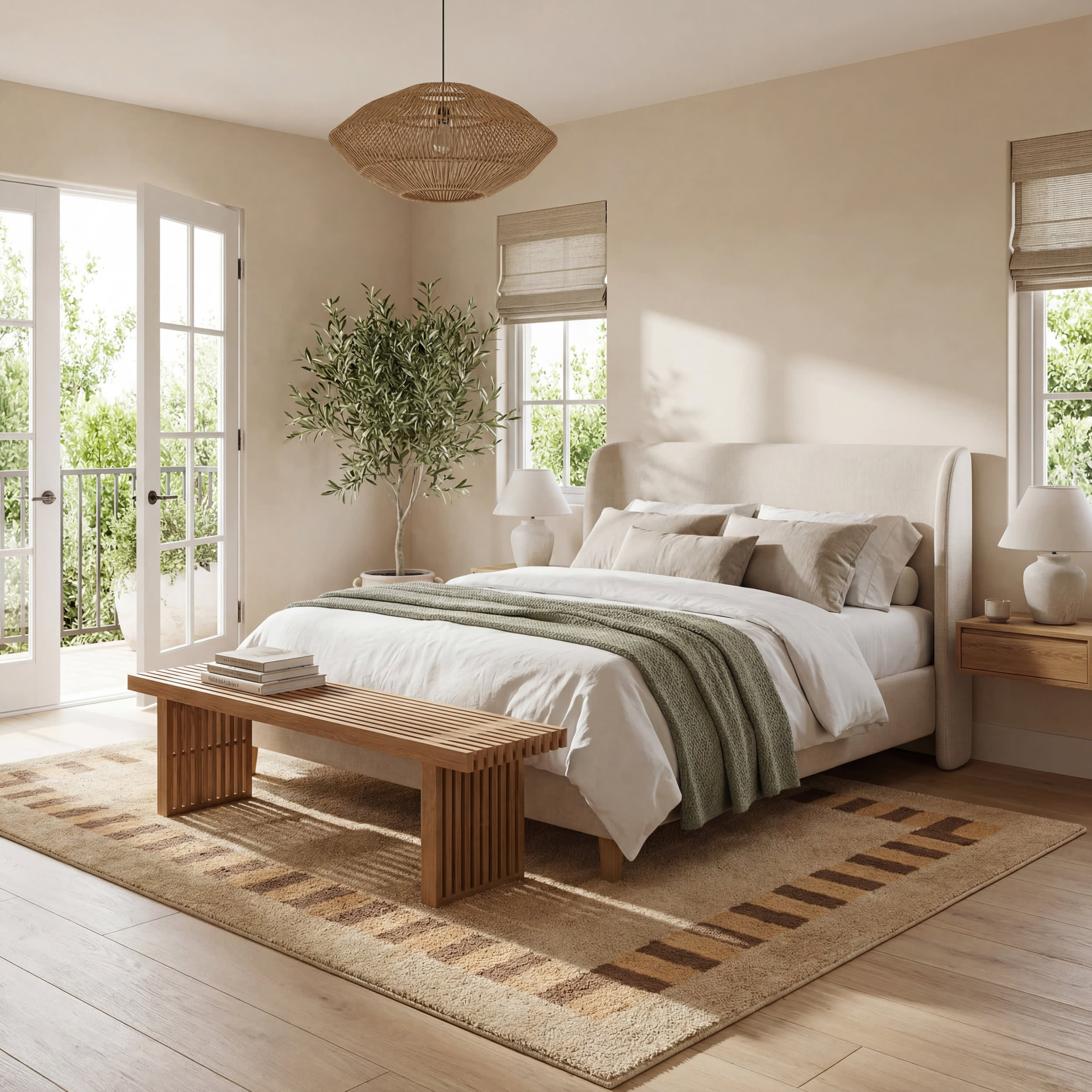 Sabrine Bordered Rug | Tan