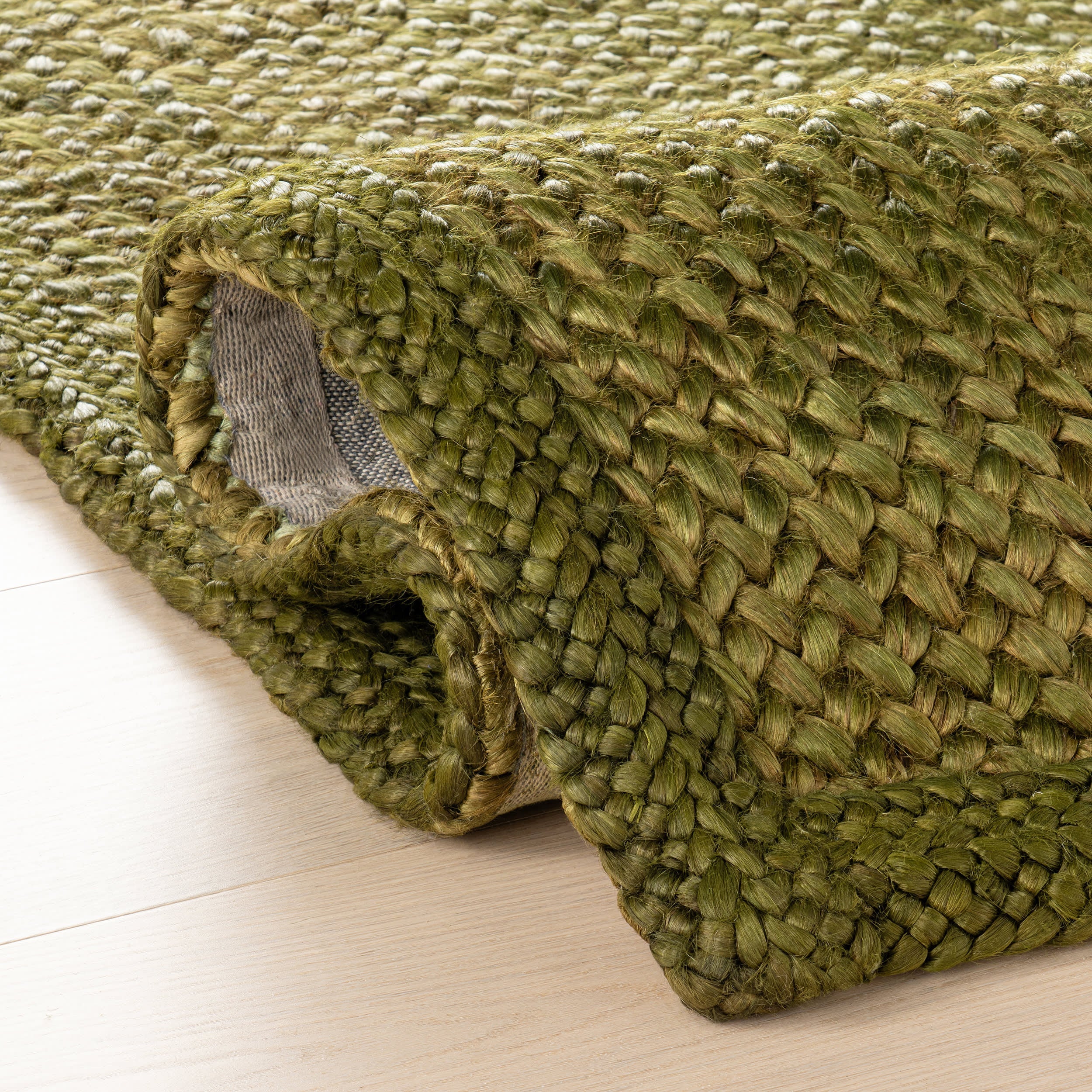 Thale Textured Handmade Jute Rug | Moss