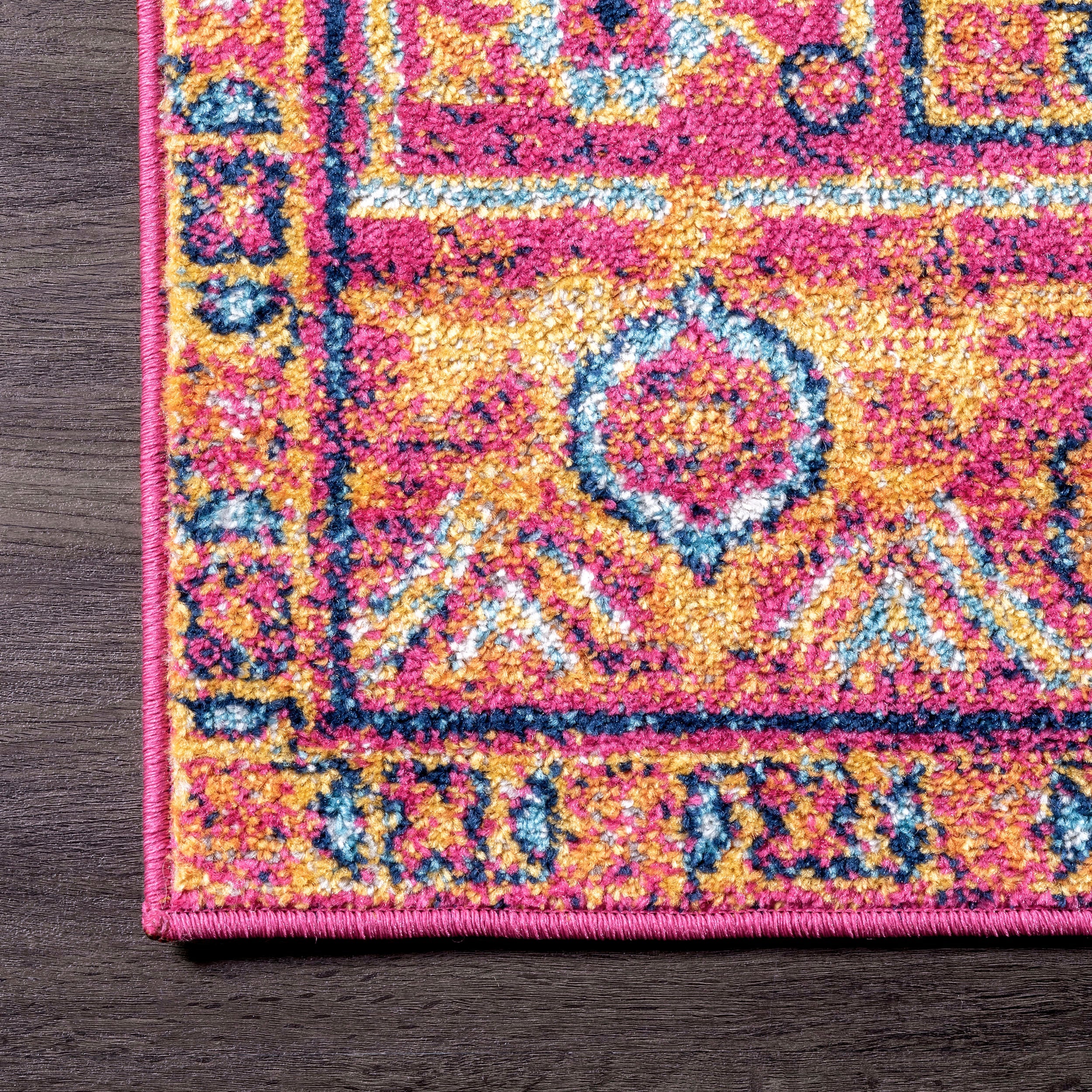 Katrina Blooming Rosette Rug | Hot Pink Secondary image