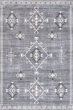 Poppy Persian Spill Proof Washable Rug | Grey