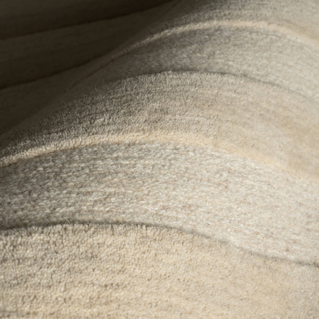 Hazel Bohemian Striped Wool Rug | Ivory