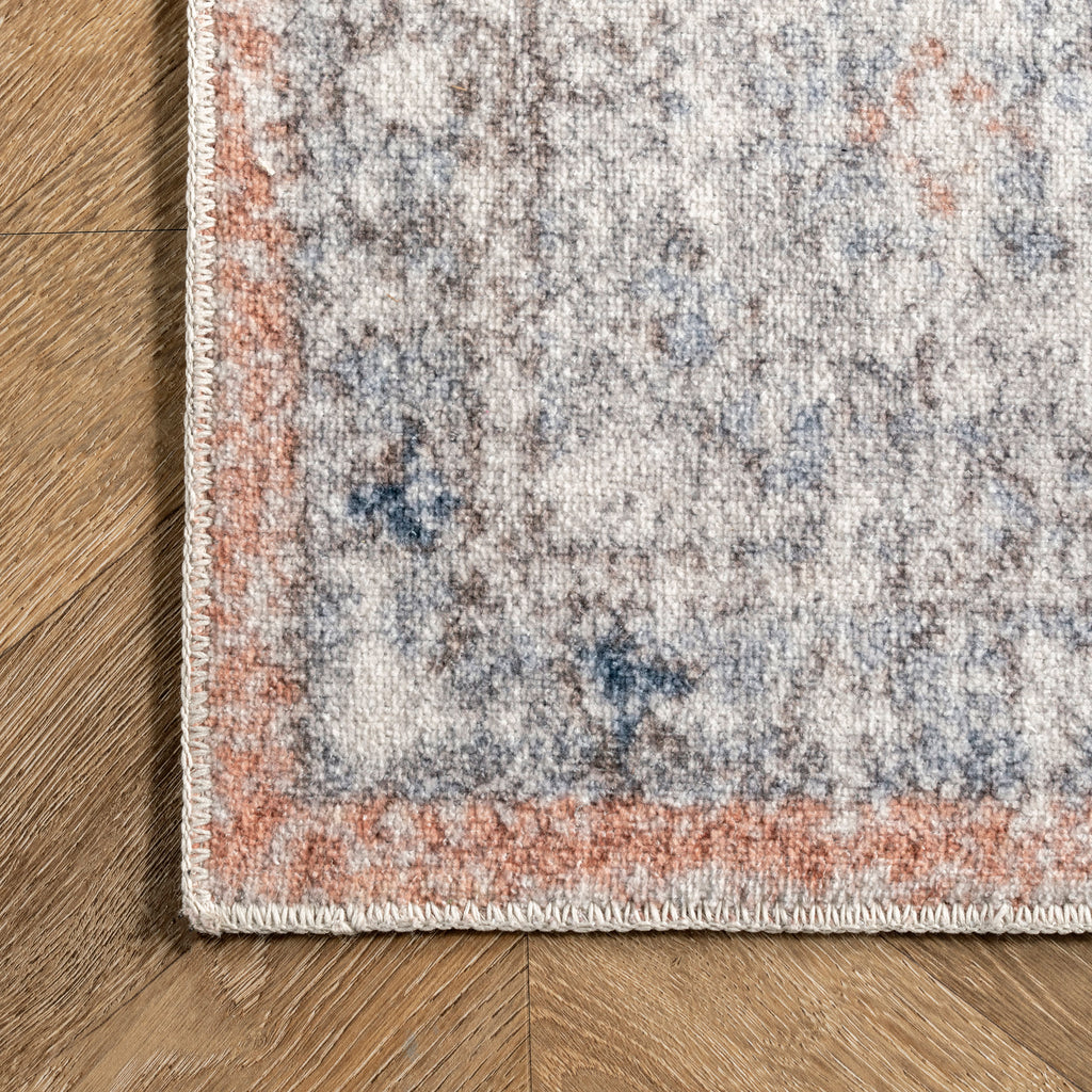 Vintage Medallion Washable Rug | Peach