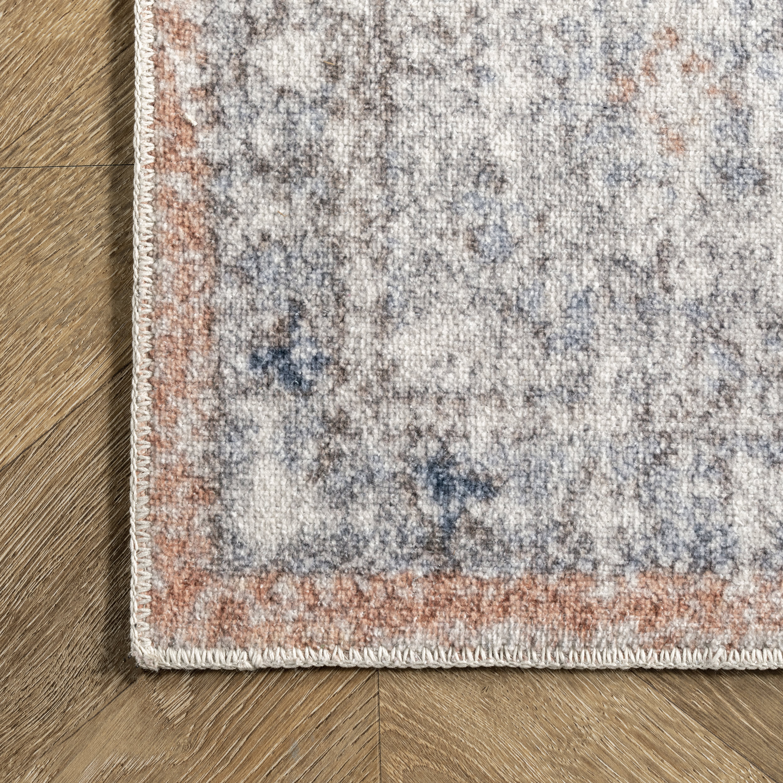 Vintage Medallion Washable Rug | Peach