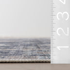 Francesca Timeworn Charm Spill Proof Washable Rug | Blue