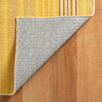 Sunflower Ticking Machine Washable Rug | Yellow