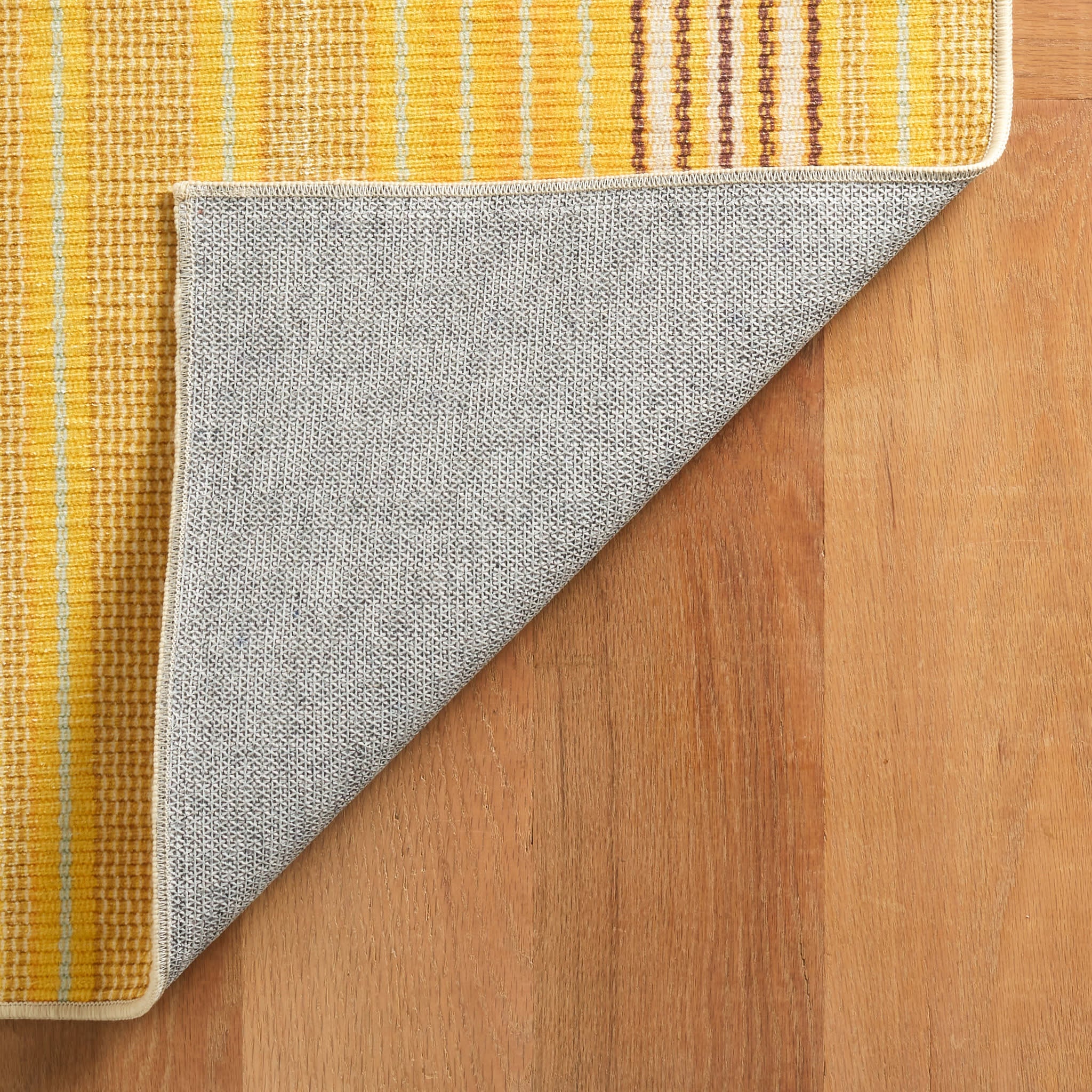 Sunflower Ticking Machine Washable Rug | Yellow