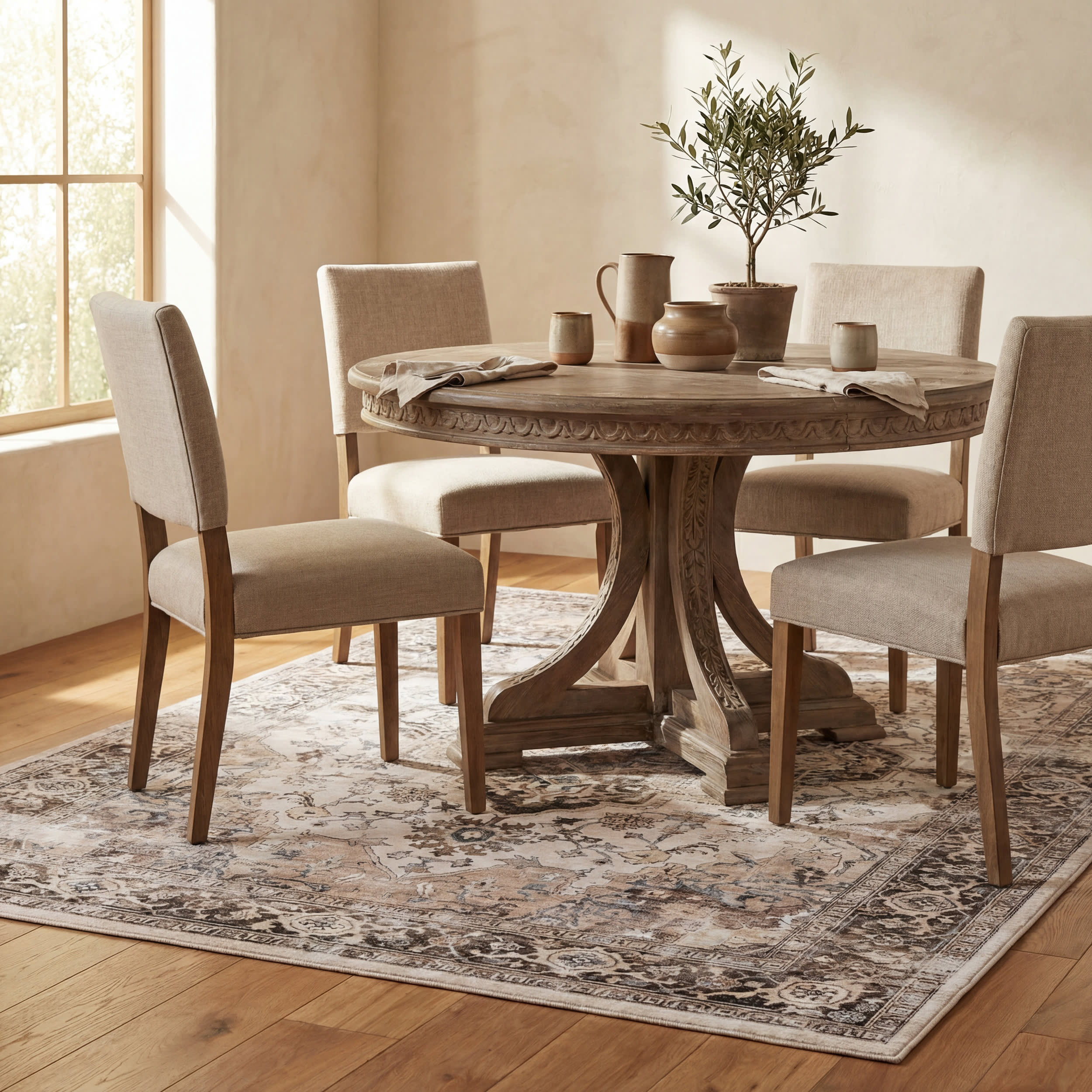 Vanisa Traditional Washable Rug | Beige Image principale du produit