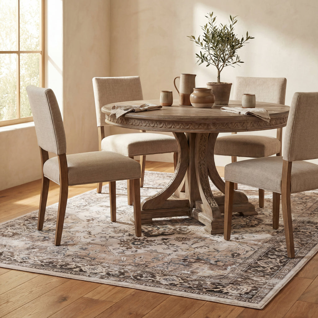 Vanisa Traditional Washable Rug | Beige