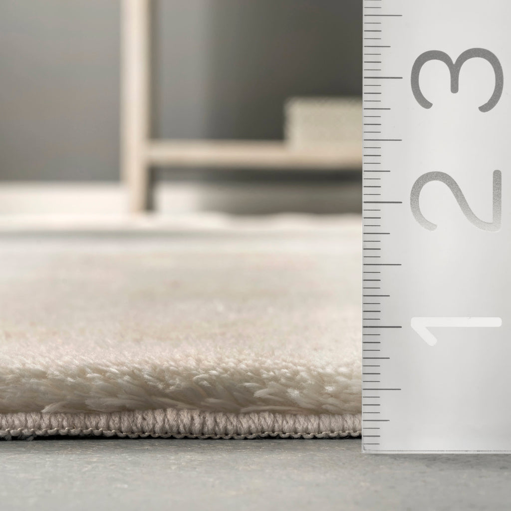 Washable Solid Shag Rug | Cream