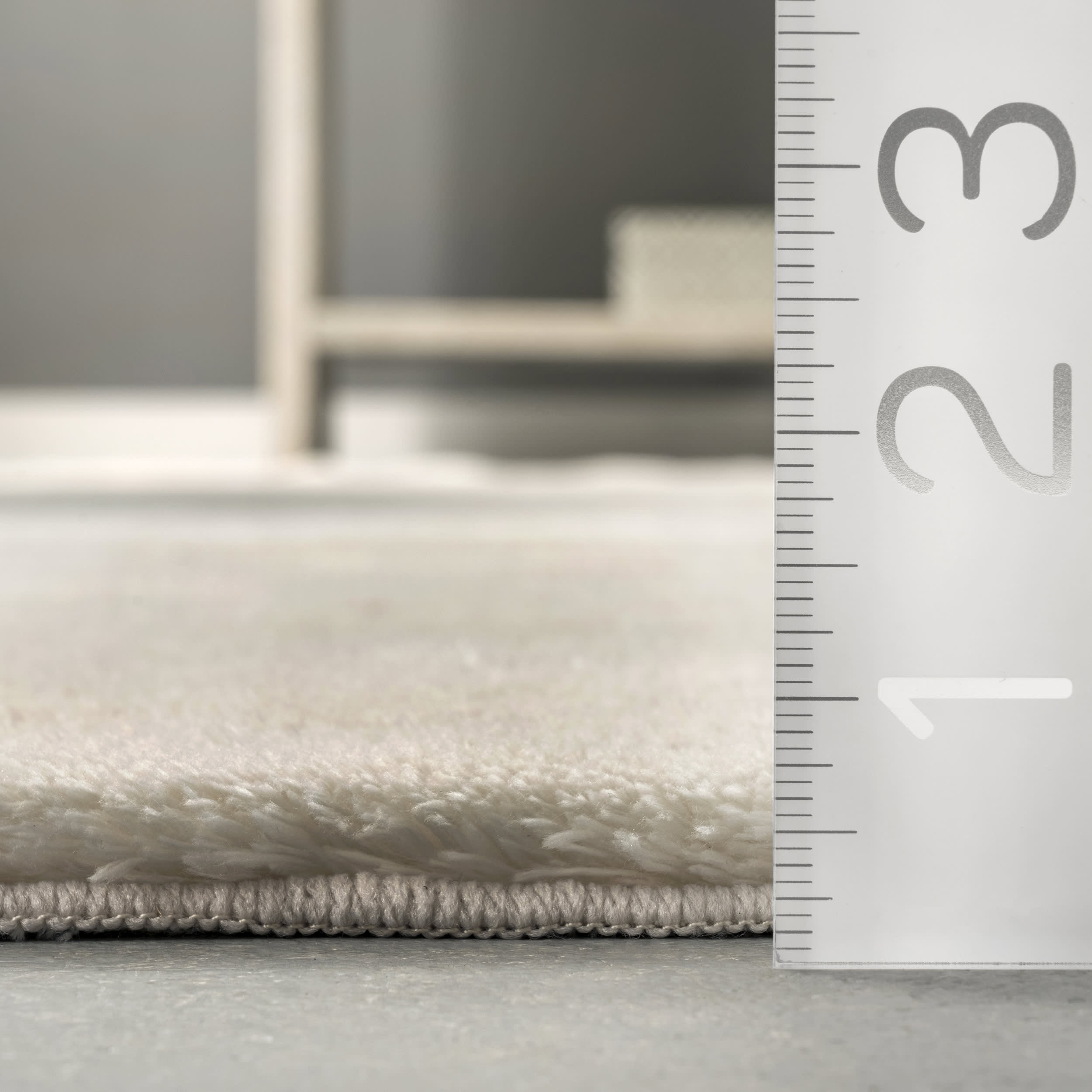 Washable Solid Shag Rug | Cream