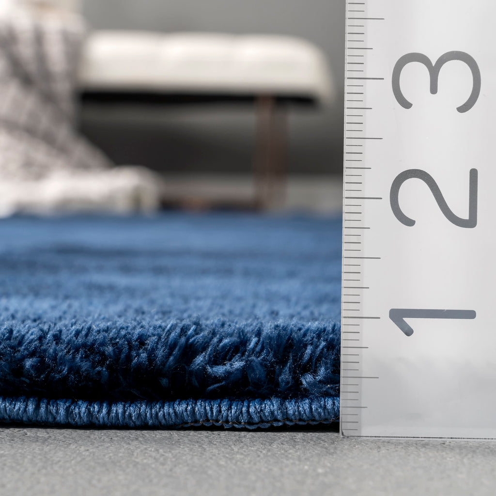 Washable Solid Shag Rug | Navy