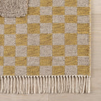 Memphis Modern Checkered Hand Woven Rug | Golden Yellow