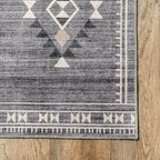 Poppy Persian Spill Proof Washable Rug | Grey