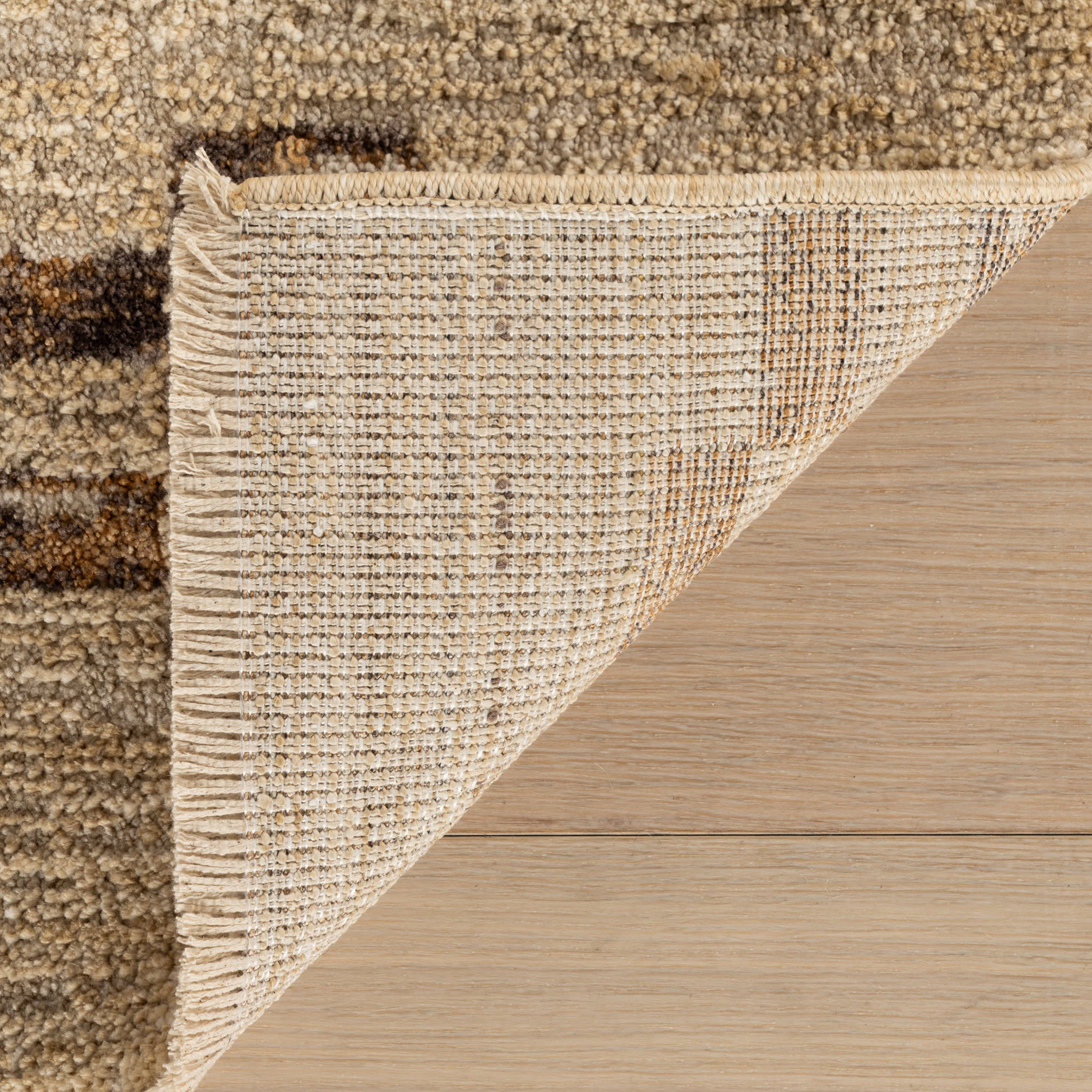 Brumacheck Mid-Century Modern Striped Rug | Tan