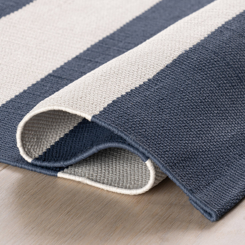 Banks Stripe Handwoven Indoor/Outdoor Rug | Navy