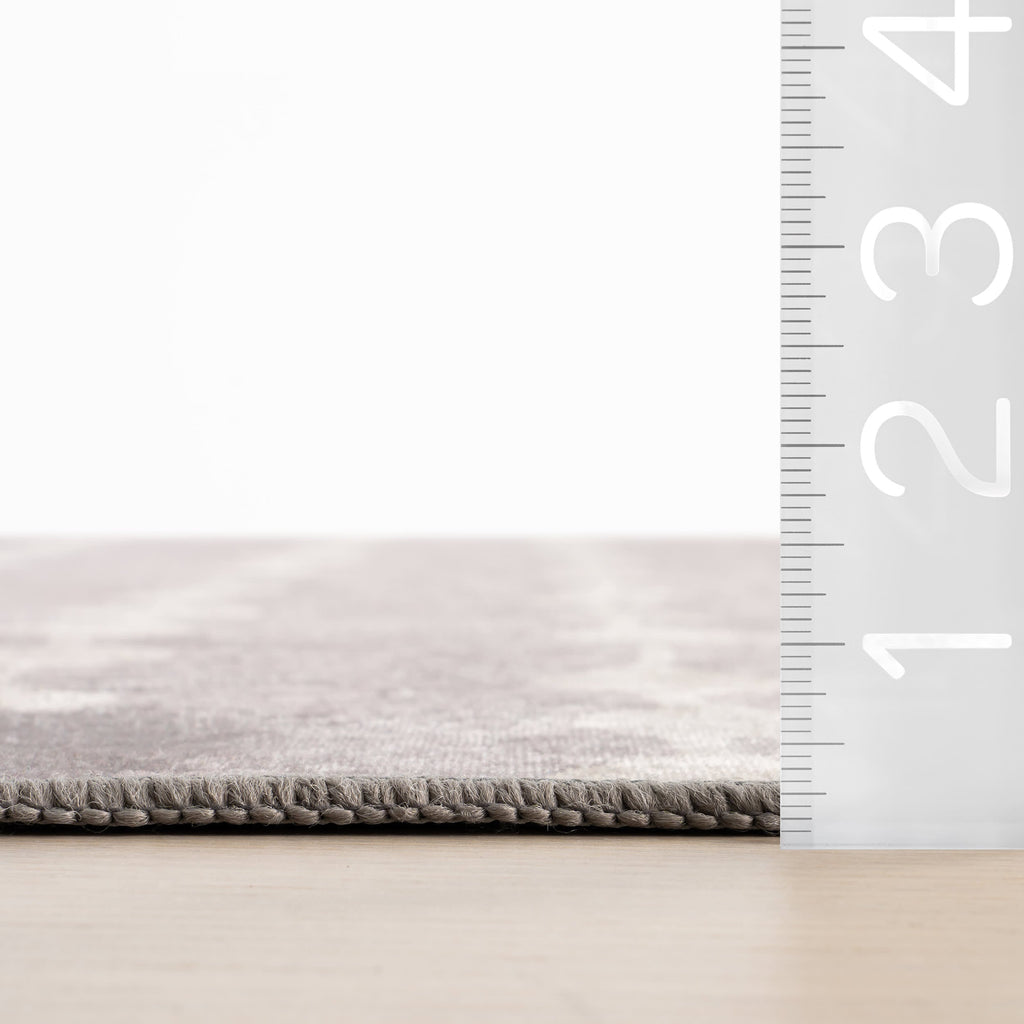 Valti Bohemian Polka Dot Washable Rug | Grey