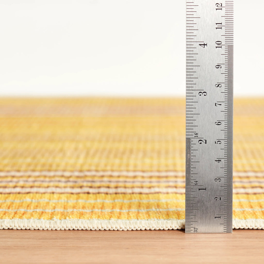 Sunflower Ticking Machine Washable Rug | Yellow