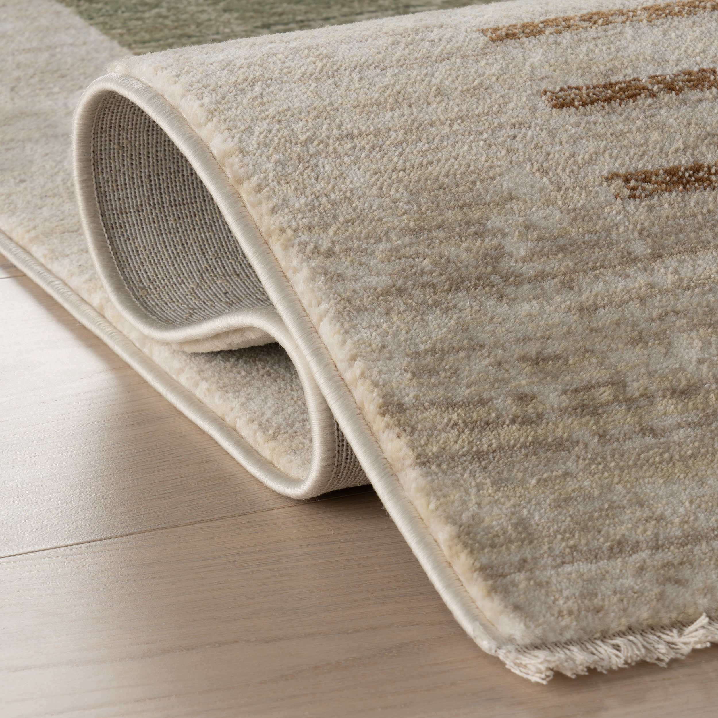 Anette Block Striped Rug | Green