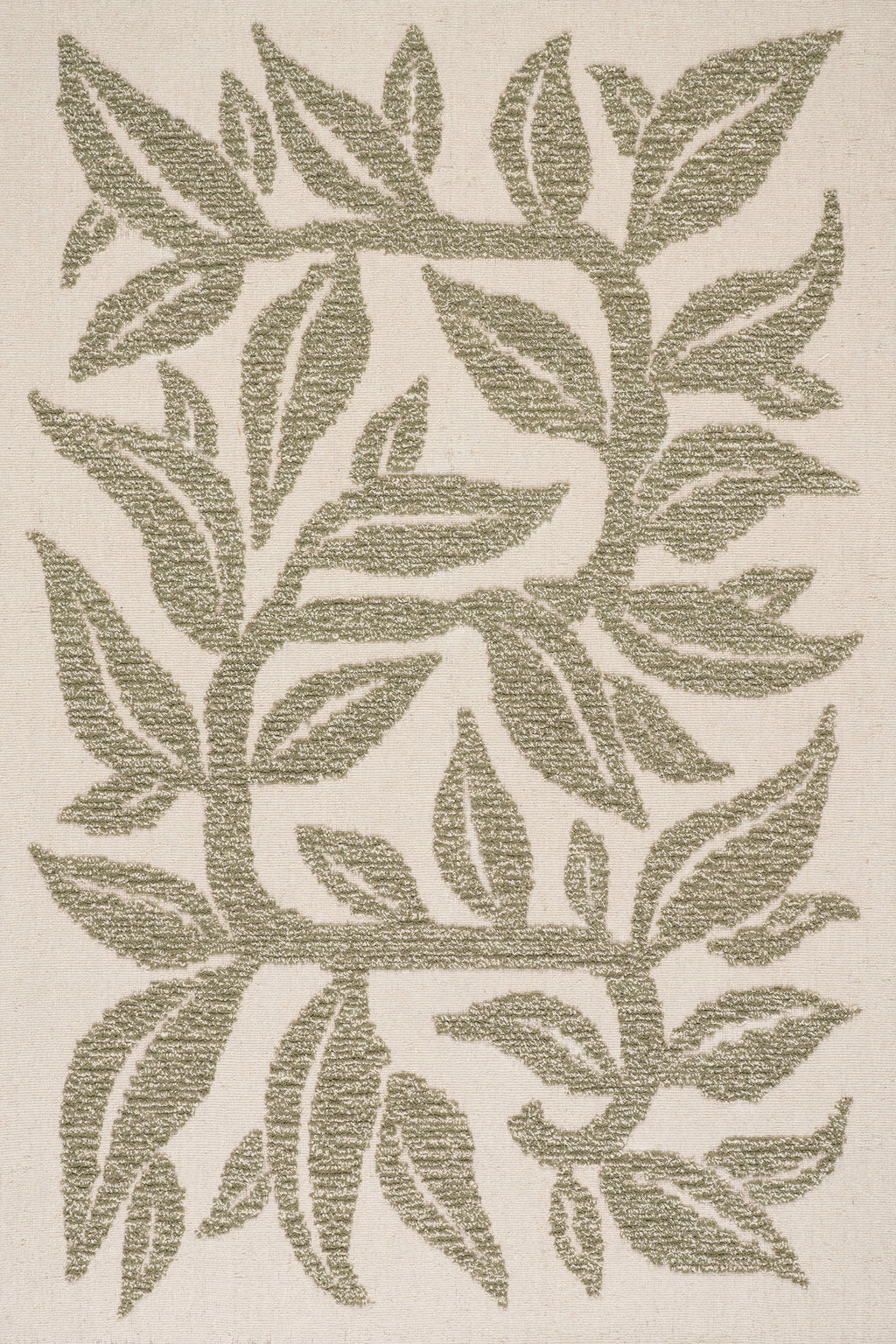 Sage Bohemian Floral Wool Rug | Green