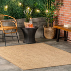 Filigree Indoor/Outdoor Flatweave Rug | Brown