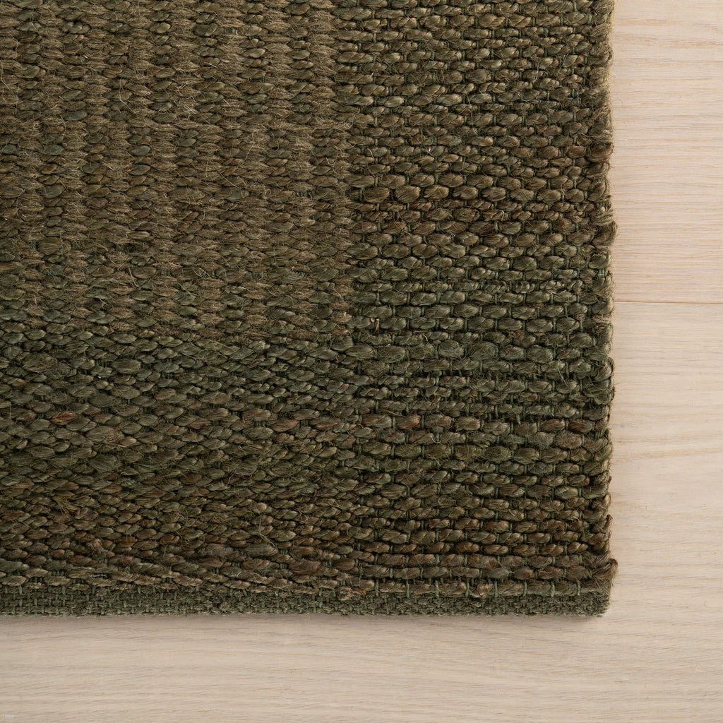 Tiziri Striped Moroccan Hand Woven Jute Rug | Green